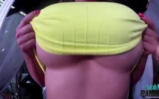 Sarah Randall Glistening Workout GoPro huge tits